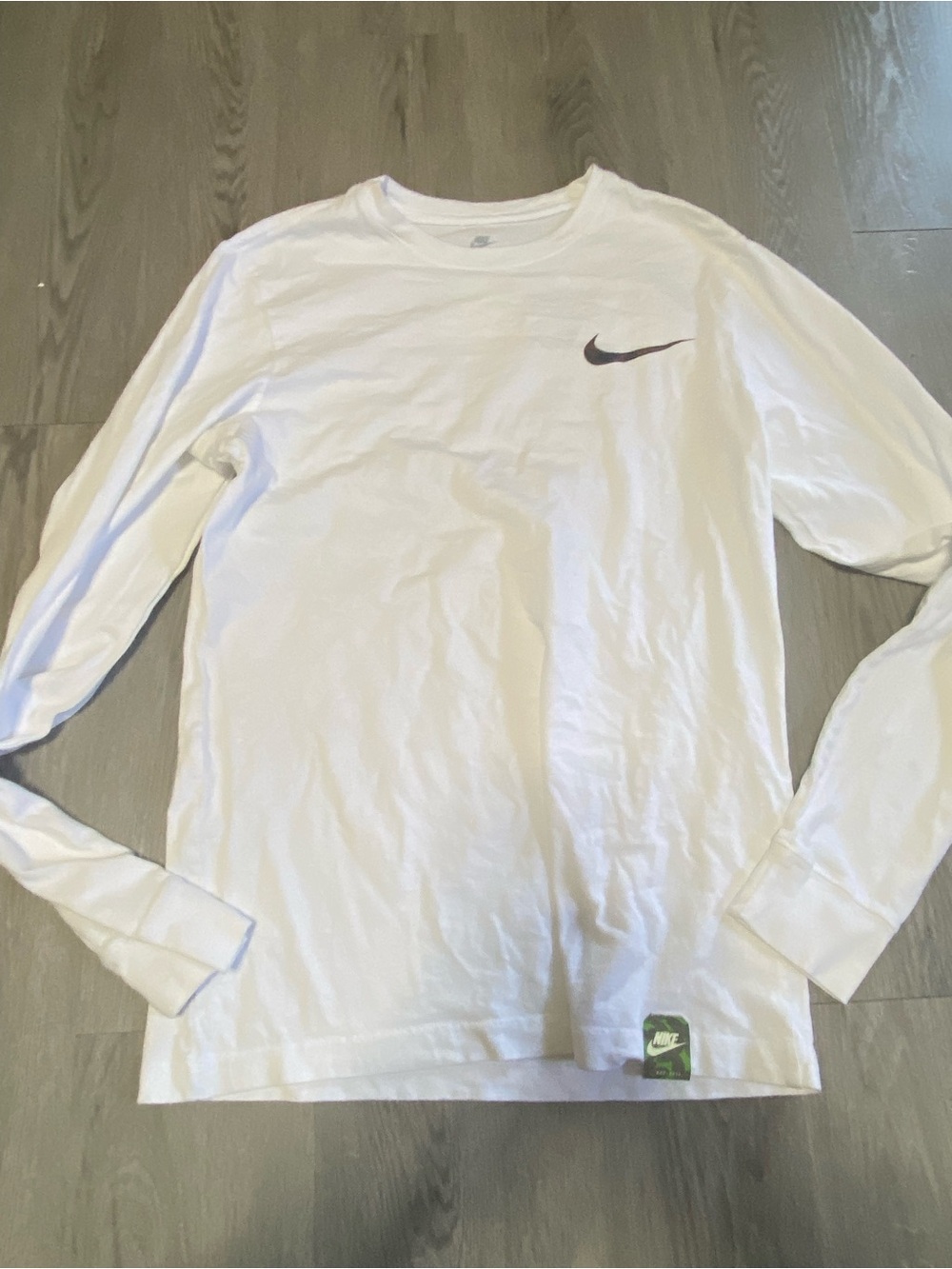 Nike White Long-Sleeve Crewneck Shirt With Back Graphic